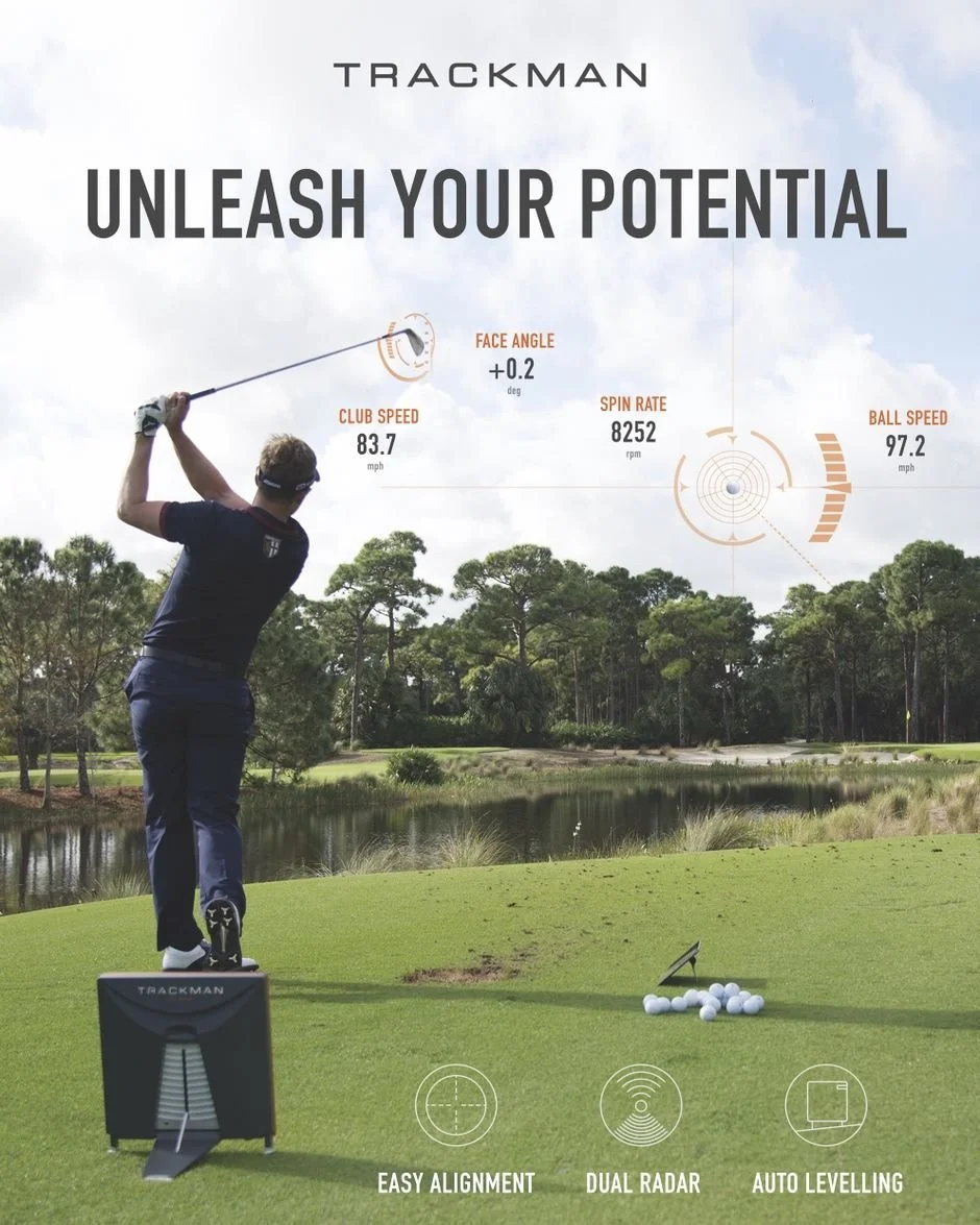 TrackMan launch monitor data during a club fitting